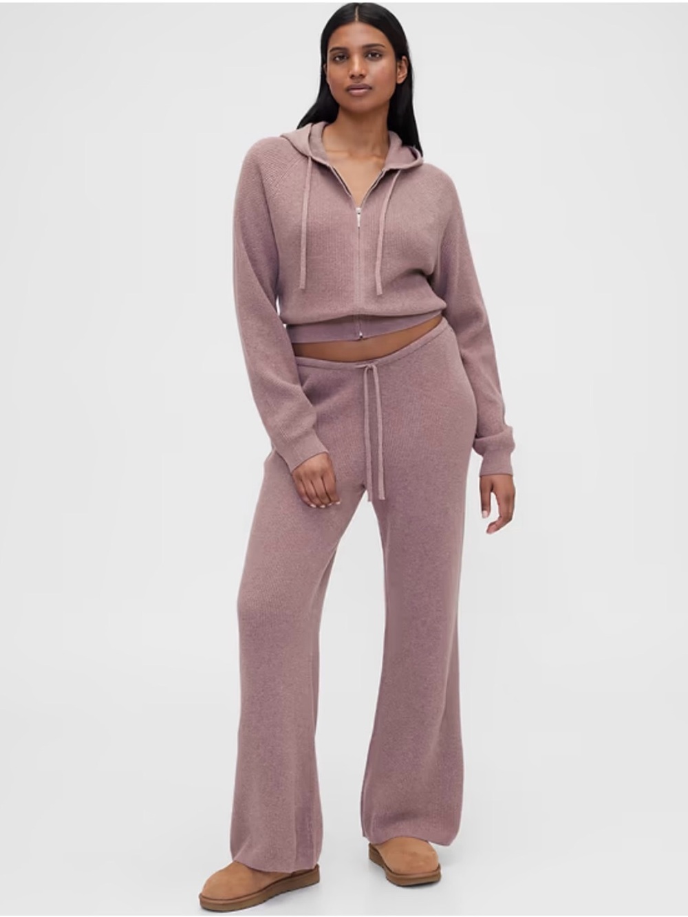 gap x summer fridays waffle knit hoodie & pants set